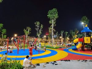Buổi tối tại công viên dự án Heragon City Nam Ngạn